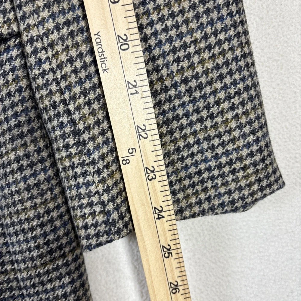 Jos. A. Bank Mens 42R Blazer Houndstooth Jacket Sport Coat Tweed Brown Gray Navy